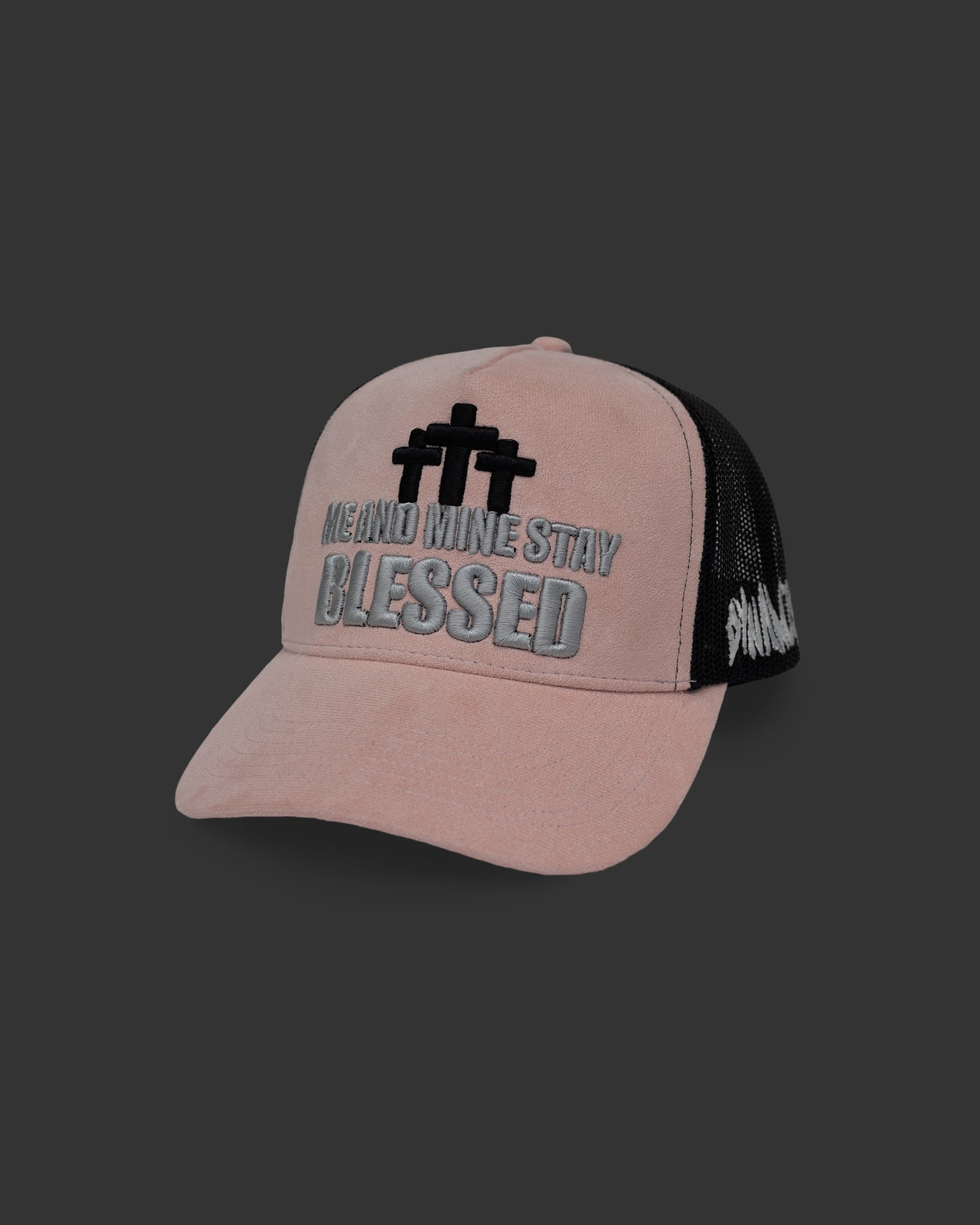 Dynamis Pink Suede Trucker Hat