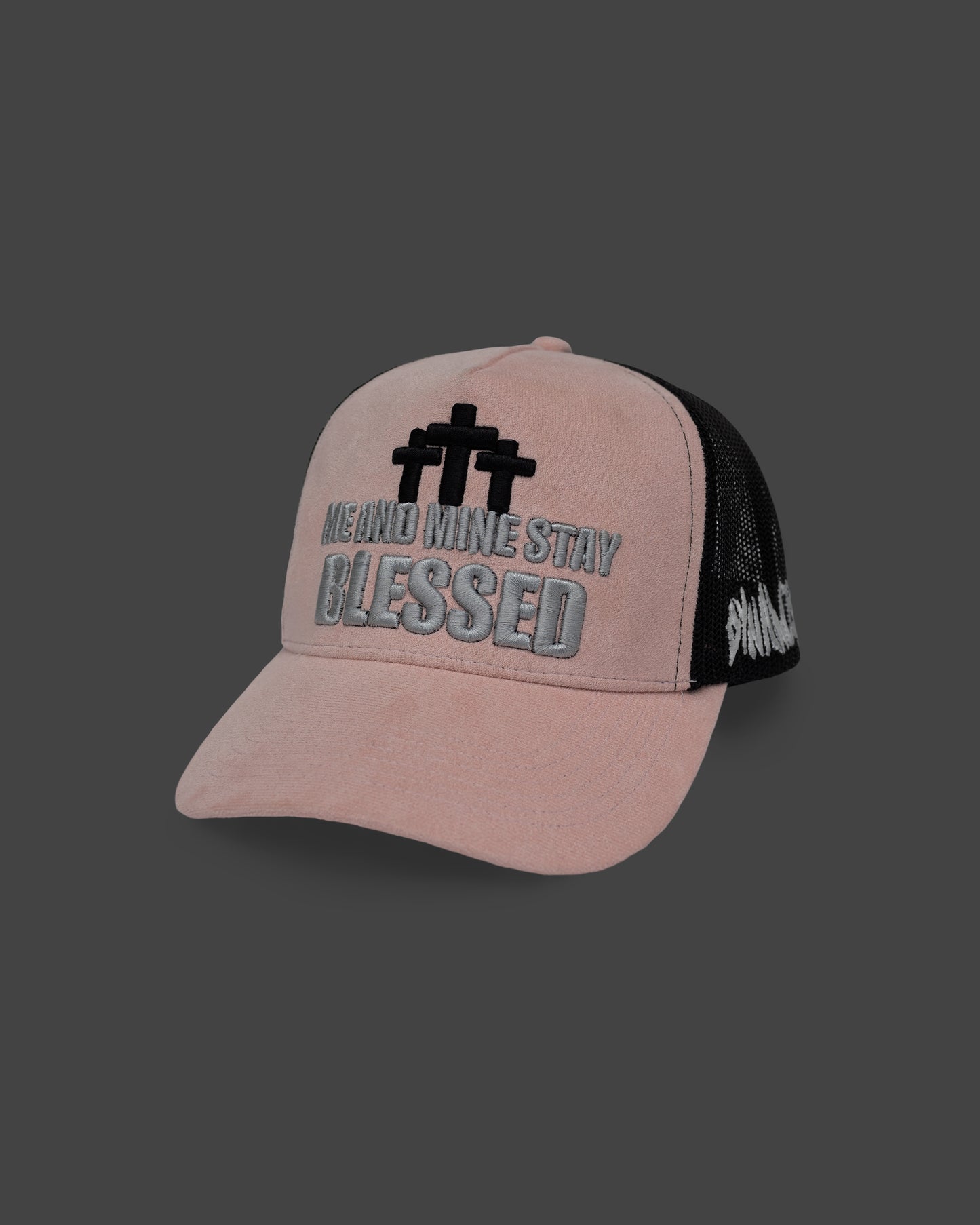 Dynamis Pink Suede Trucker Hat