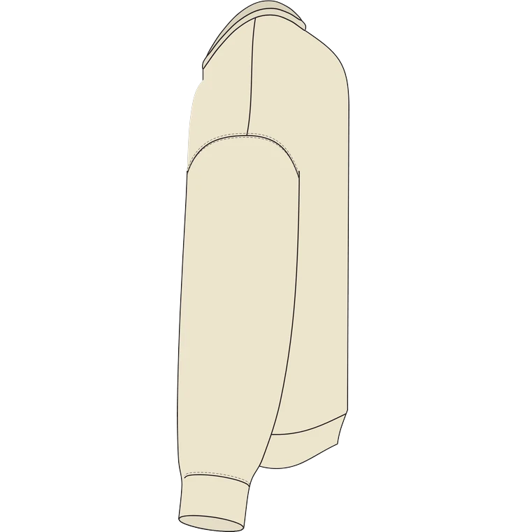 A ready-made mockup from the pack: a cream crewneck, side view
